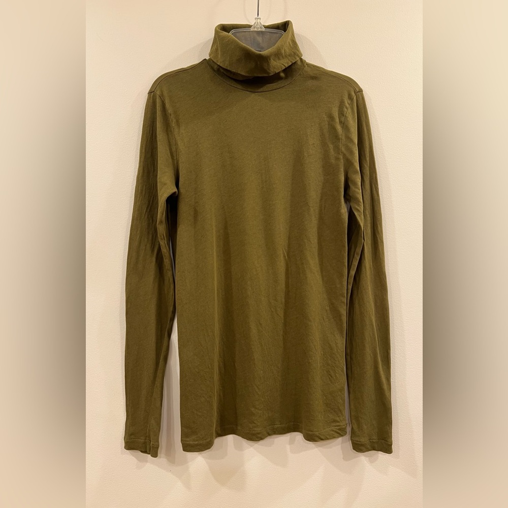 J. Crew Tissue Turtleneck, XSmall, Olive Green